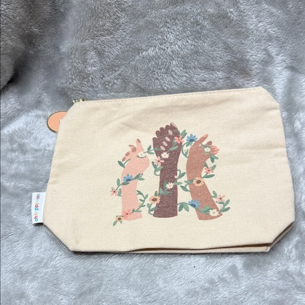 Floral Canvas Cosmetic Bag